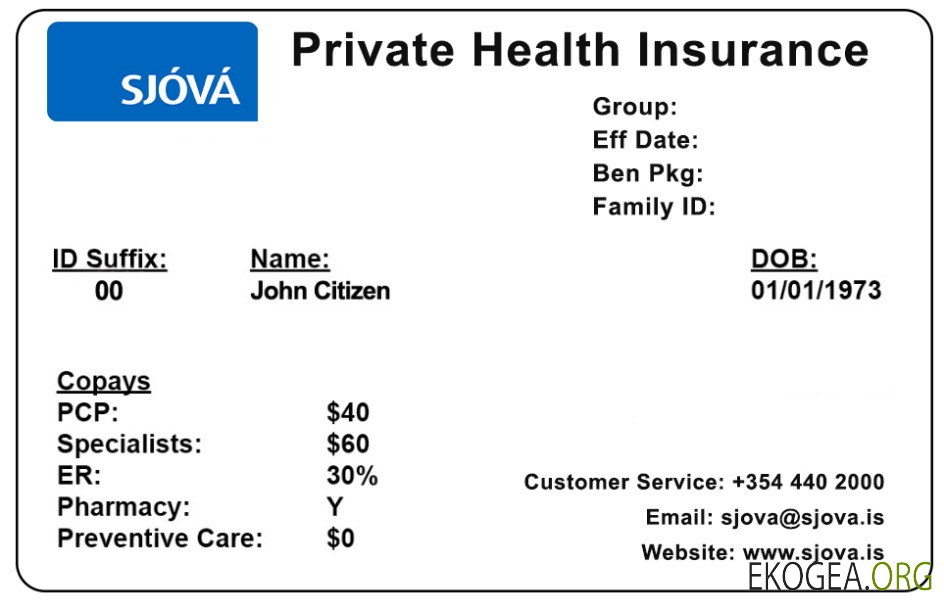 Carte d'assurance maladie islandaise